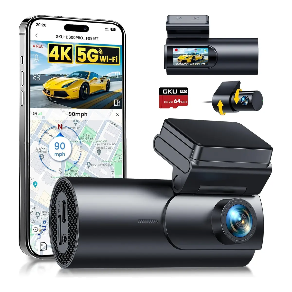 GKU D600 Pro — 4K + 1080p · B0D49GGJ85